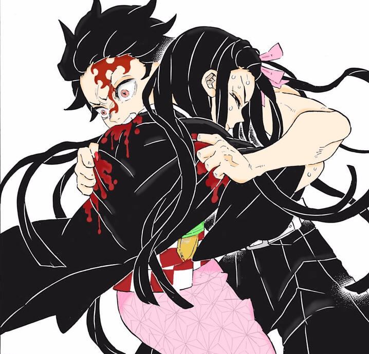 Demon Tanjiro Biting Nezuko